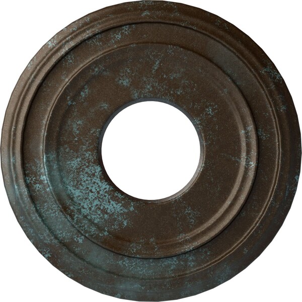 Ekena Millwork Classic Ceiling Medallion (Canopies up to 7 1/4"), 12 3/8"OD x 4"ID x 1 1/8"P, Bronze Blue Patina CM12CLBBS - main